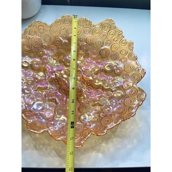Amber Iridescent Decorative Bowl AKCAM Turkey 13 X 13 Rare - Picture 7 of 8